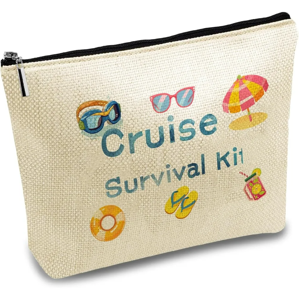 Круизный набор для выживания, косметички, косметичка из полихлопка, универсальный пенал с металлической молнией, сумка-органайзер, туалетные принадлежности