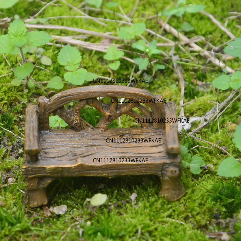 Mini imitation table chair resin handicraft micro landscape potted plant design psychological gardening sand table props
