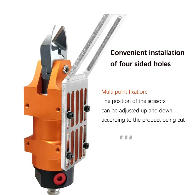 Inclined Robotic Arm Automatic Water Air Cutting Scissors With Fixed Bracket Plate Industrial Material Handling