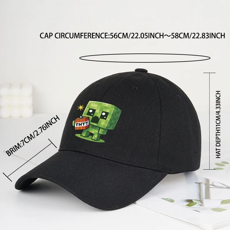 1 Creeper Pattern Baseball Cap | Unisex Hip-Hop Cap, lightweight and form-fitting, perfect for travel and casual wear year-round