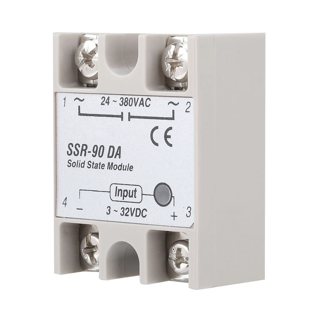 SSR-90DA 90A Solid State Relay Module SSR DC AC Input 3-32V DC