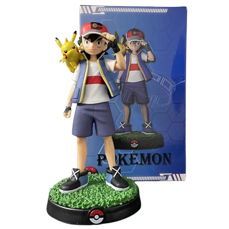 

Pokemon Pikachu and Ash Ketchum Action Figures Manga Figurine 18cm GK Statue Model Doll Ornaments Anime Figuras Peripheral Toys