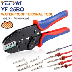 Waterproof Terminals Automotive Electrical ConnectorCrimping Tools YF-25BO 1-2.5mm²/18-14AWG Ratchet Saving Pliers YEFYM