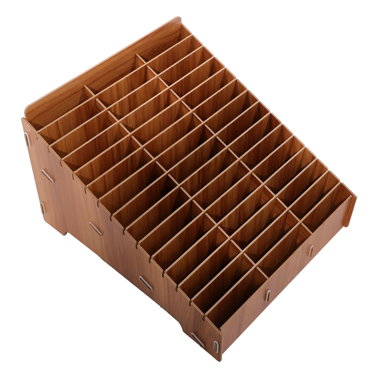 

Sturdy Wooden Storage Box Multi-Grid Holder Organizer For Classroom Meeting Room Desktop Cell Phone Container Foldable Office