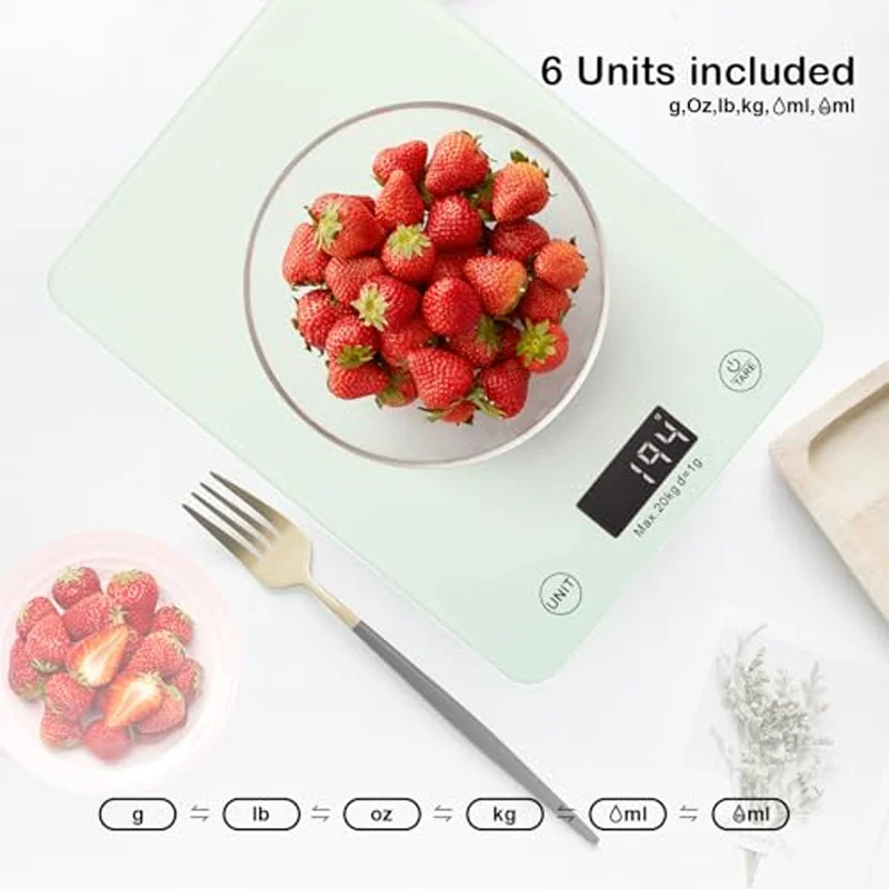 Accurate to 1g Kitchen Scale, 1g Electronic Scale, Touch Screen Tempered Glass Kitchen Electronic Scale, Kitchen