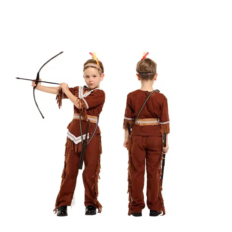 Disfraz de arquero para niños, disfraz de cazador indio para niños, disfraz de Príncipe para niños, trajes de fiesta de Carnaval Purim de Halloween