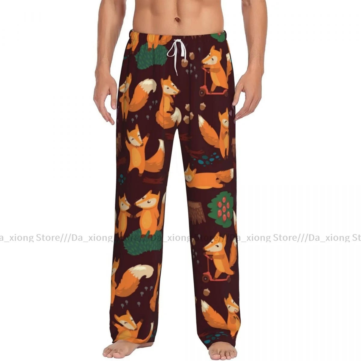 Cute Little Fox Mens Pajamas Pyjamas Pants Lounge Pants Sleep Bottoms