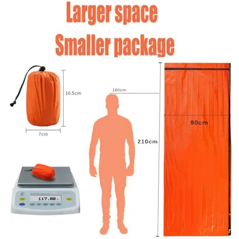 Waterproof Reusable Thermal Mylar Emergency Blanket Portable Space Survival Bag Fit Camping Hiking Outdoor Gear