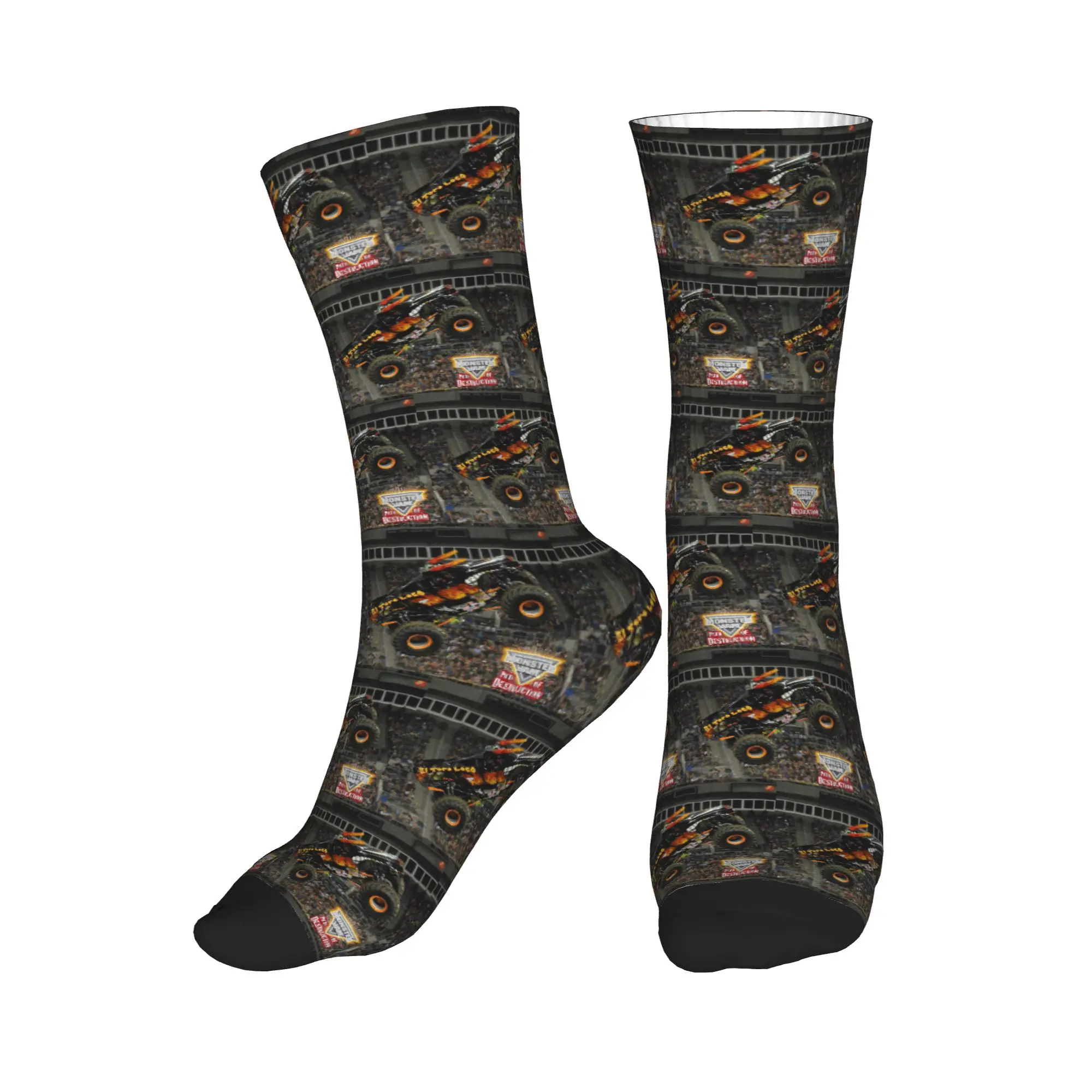 

All Seasons Classic Monster Jam Truck Pattern Sport Middle Tube Socks High Quality Crew Socks Hip Hop Stockings for Men Women
