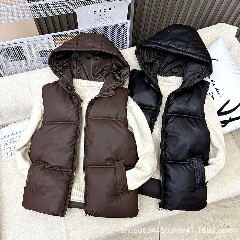 Warme Winterweste für Mädchen, dicke Thermomäntel für Jungen, vielseitige, lässige, bequeme, solide Westen mit Kapuze und Reißverschluss für Kinder