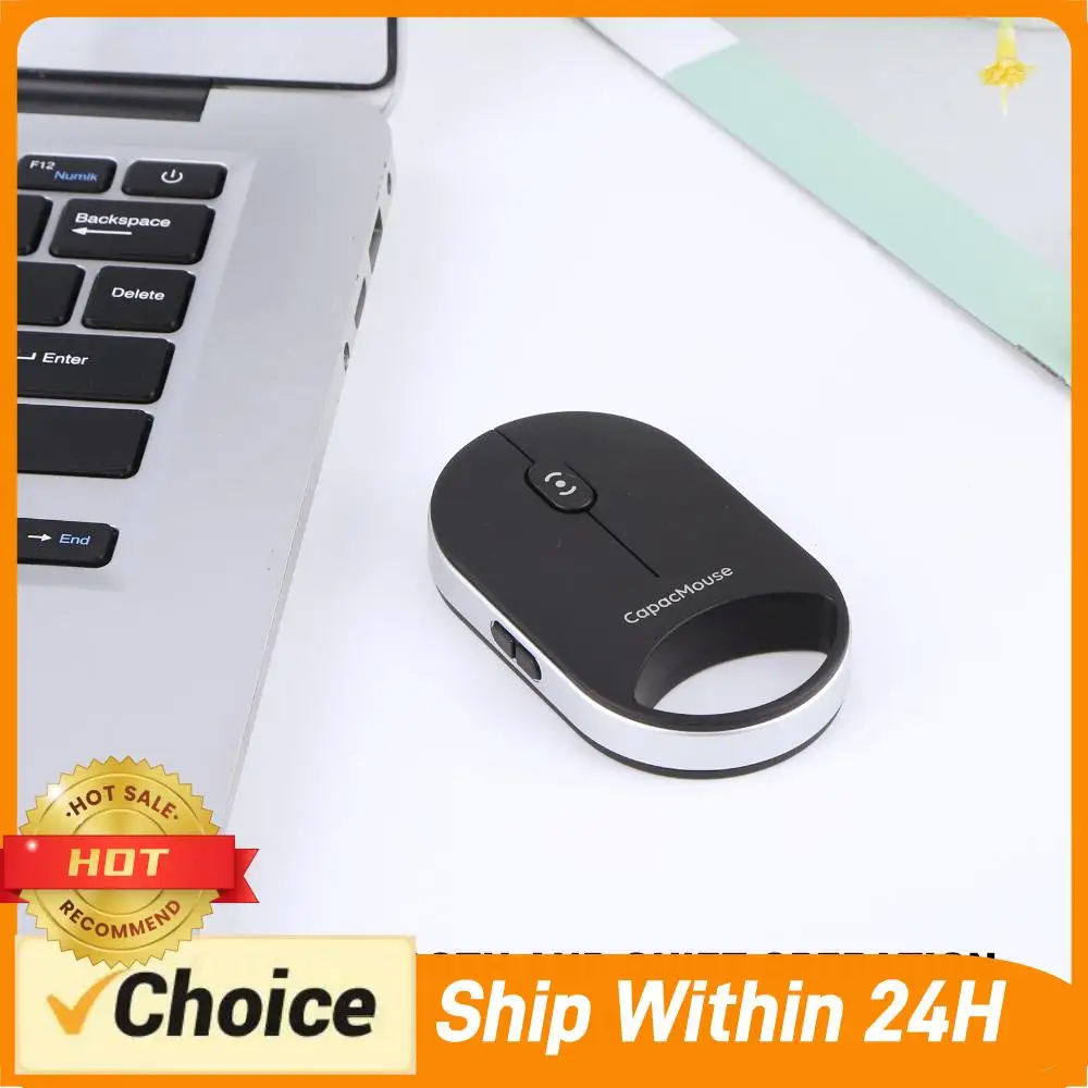 Ultra Thin Wireless Computer Mouse with USB Receiver Mini Capacitive Mouse Computer Mice 4 Adjustable DPI for Laptop PC Computer