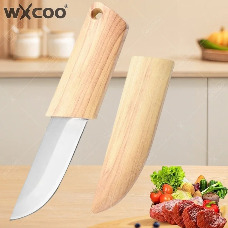 WXCOO Stainless Steel Meat Cutting Fruit Knife Vegetable Cutting Kitchen Accessories Pocket Knives Multifunctional