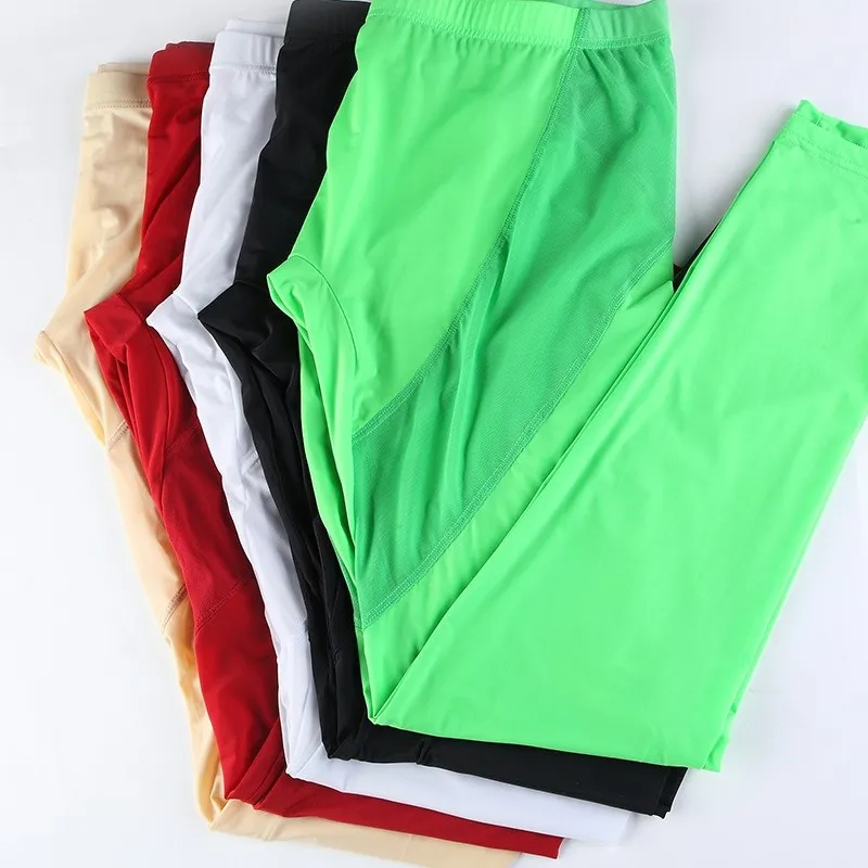 Mens Sheer Mesh Underwear Sexy Thermal Pants Thin Stretchy Lingerie See Through Tights for Men Stretchable Base Layer