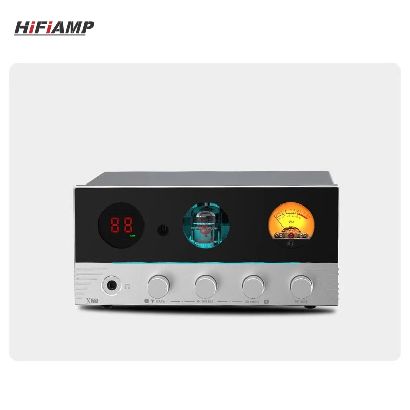 HiFiAMP X10 Bluetooth 5.4 HiFi ECC83 Röhrenverstärker Digitaler Audio-Decoder Leistungsverstärker mit Eingebauten 7 Lichteffekten