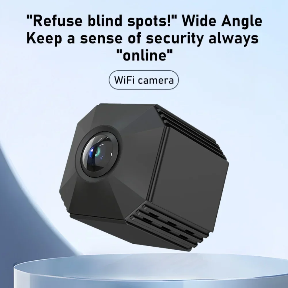 Smart WiFi Camera with 180 Degree Wide Angle Lens for Night Vision Human Detection Mobile Monitoring Compact Size
