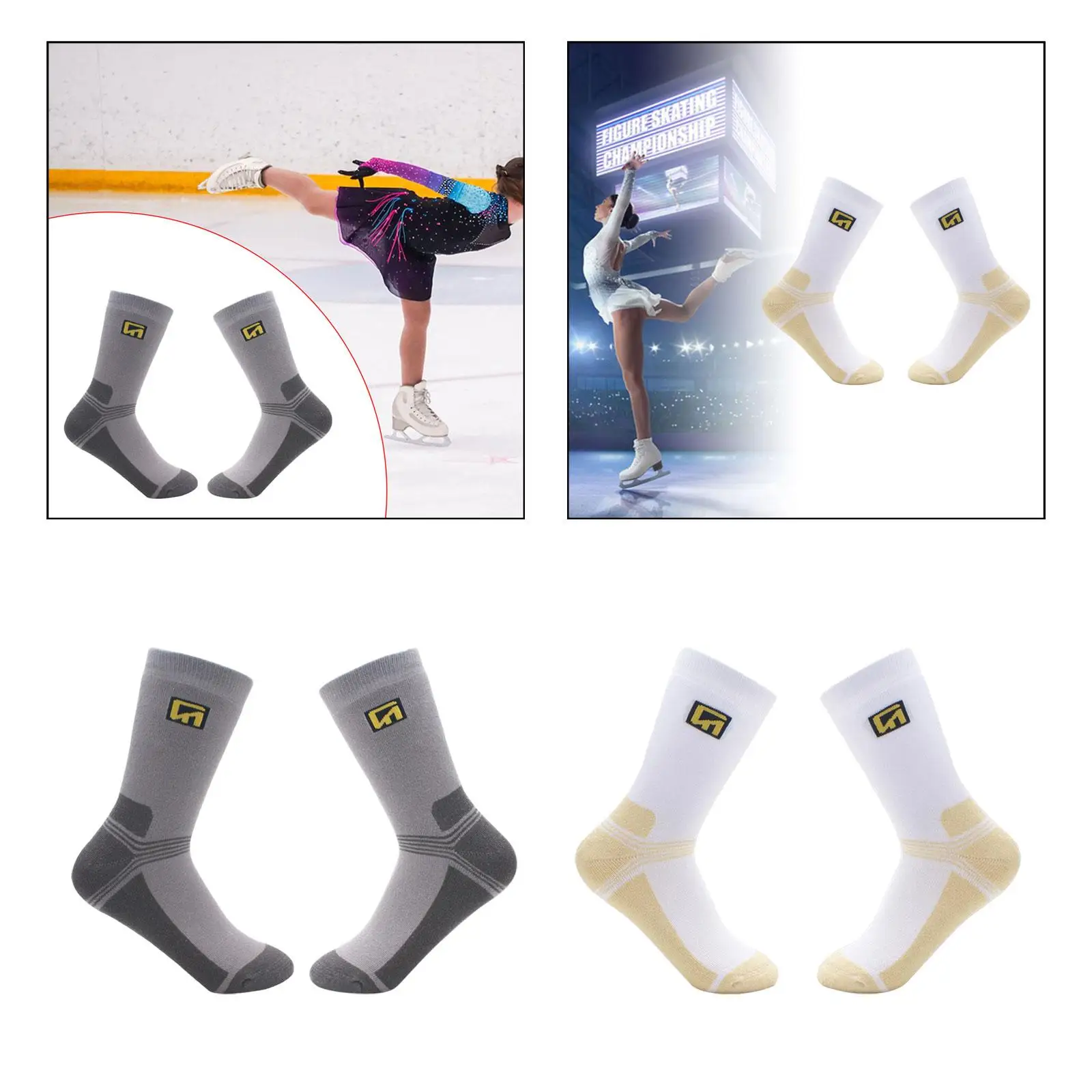 

Versatile Ice Skating Socks Breathable Knee High Figure Skating Accessories Comfortable Cotton for Kids Adults