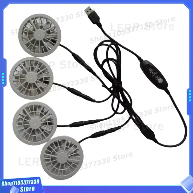 4pcs Mini Blower Fan 25mm Thickness USB Switch Cable for Clothing Cooling Small Portable Air Circulator Device Quiet