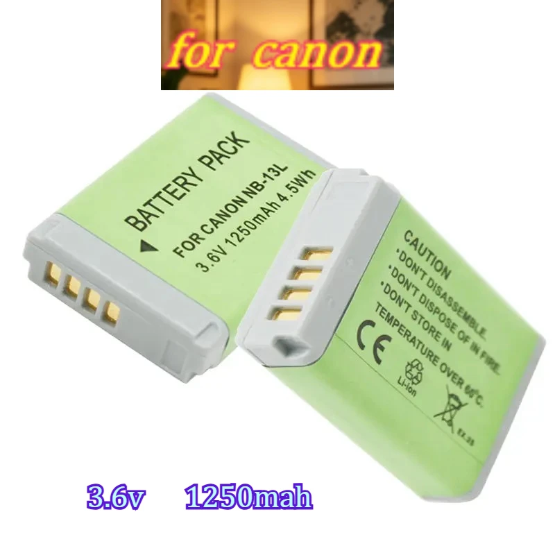 NB-13L for Compatible for Canon G7X2 G7X3 SX740HS G5X2 SX720HS G9X SX730 Long Lasting 1250mAh High-Performance Digital Battery