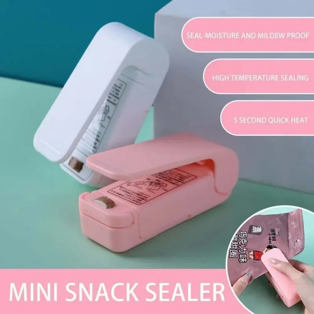 Mini Hea Bag Seal Machine Kitchen Handheld Snack Sealer Snack Bag Clips Plastic Bag Sealer for Freshness Machine Package Sealer