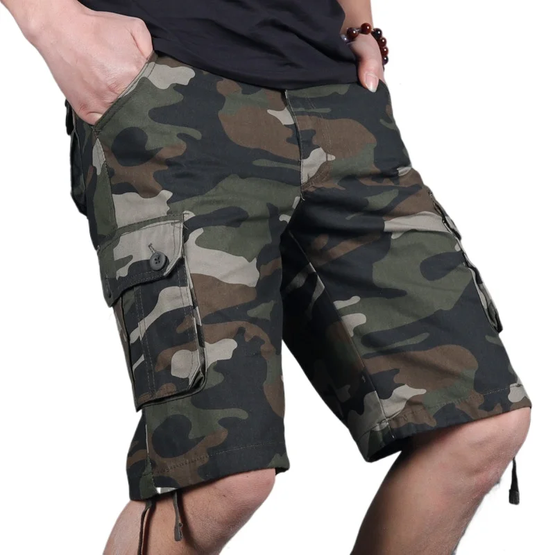 Summer New Camo Shorts Men\'s Loose Multi-pocket Cargo Shorts