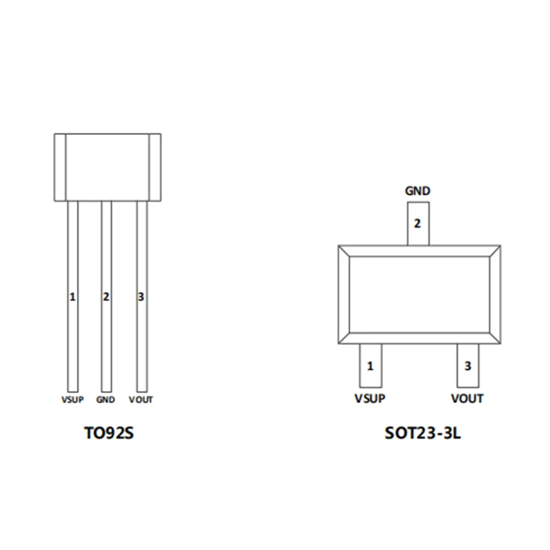 10 قطعة MT9101ET ، MT9102ET ، MT9103ET ، MT9105ET ، SMD/من خلال ثقب مستشعر تأثير القاعة الخطي HAL9101 HAL9102 HAL9103 HAL9105 #5