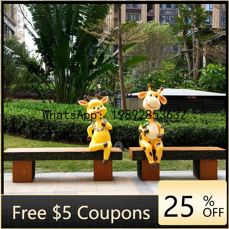 Z4   Cartoon Leisure Animal Fiberglass Seat Garden Landscape Decoration Small Large Mall Walking Street Creative Bench