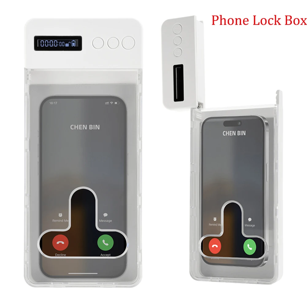 Phone Lock Box with Five Press Unlocks Lifetime - Timer-Enabled Plastic Case for Screen Discipline and Self-Control