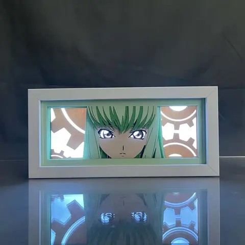 Anime Light Box Code Geass Cc Paper Cut Lightbox for Bedroom Decoration Desk Manga Shadow Box Kids Birthday Gift Table Lamps