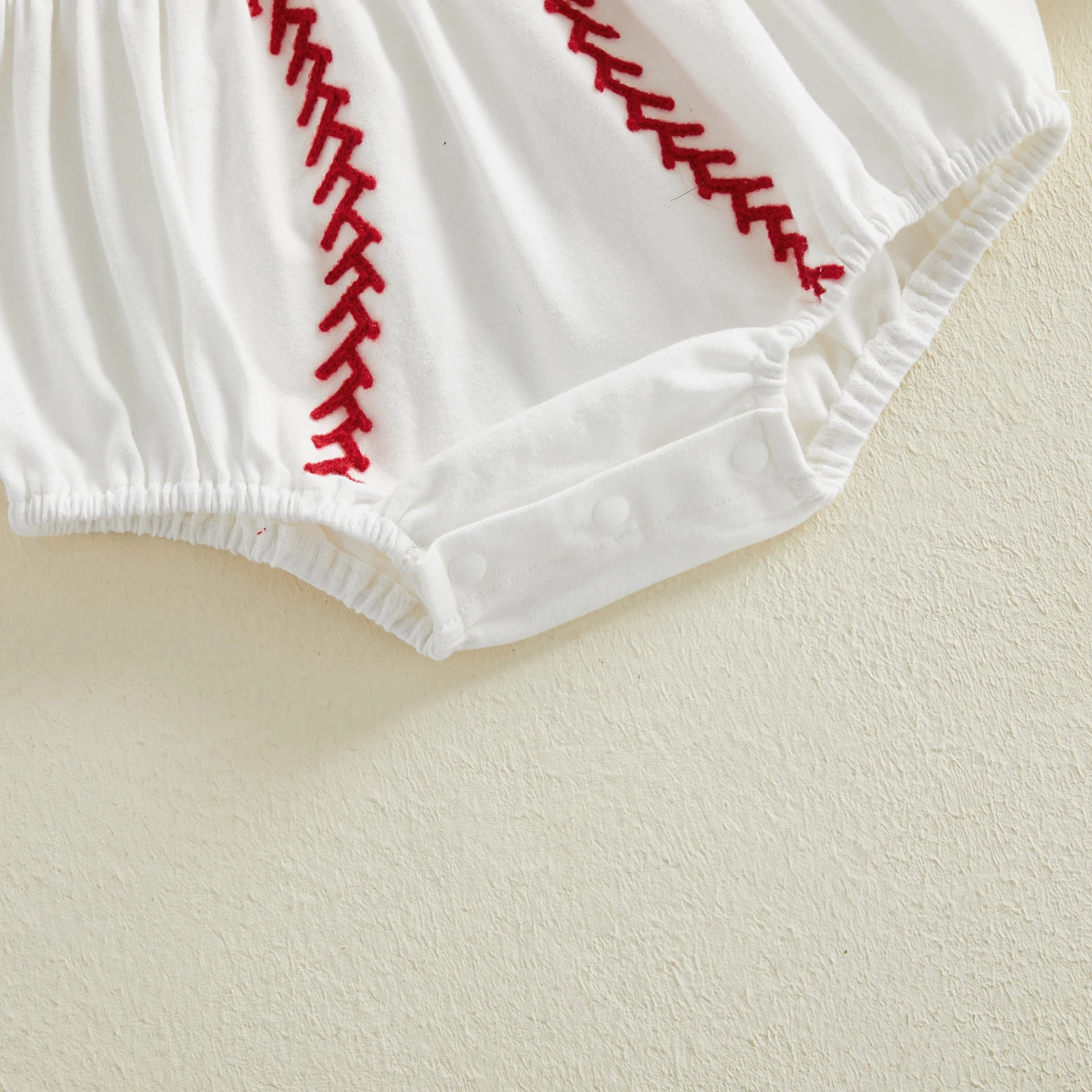 Pakaian Bayi Perempuan Musim Panas, Romper Tanpa Lengan Bordir Baseball dan Headband 2 Pcs Set