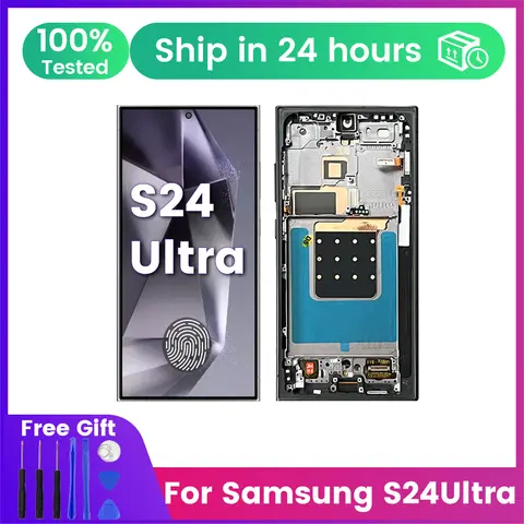 6.8 120hz AMOLED For Samsung Galaxy pantall S24Ultra LCD with frame S928B S928U S928W Display assembly touch screen digitizer