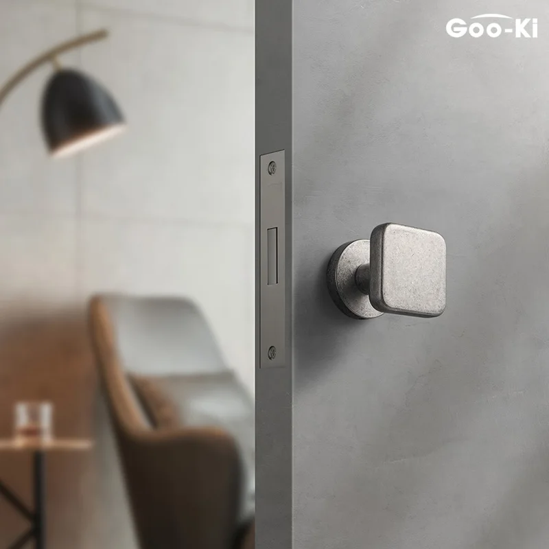 

Goo-Ki Invisible Interior Door Lock Handle Locked Indoor Handle Hidden Mute Anti-theft Toilet Door Lock Handle Set for Bedroom