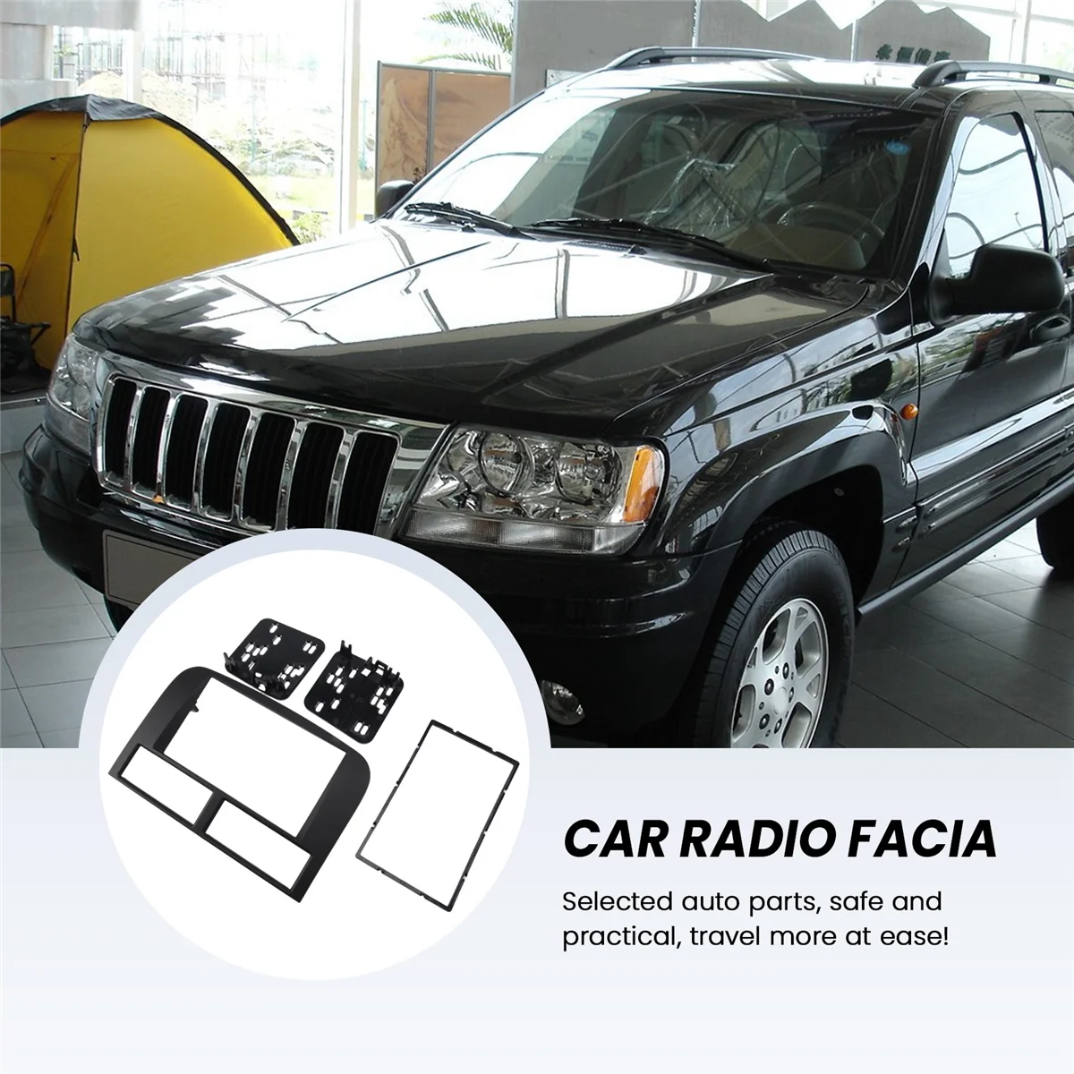 Car Radio Fascia for  Grand Cherokee 1999-2005 Panel Dash Kit Trim Fascia Plate Stereo Console Cover Bezel Adapter
