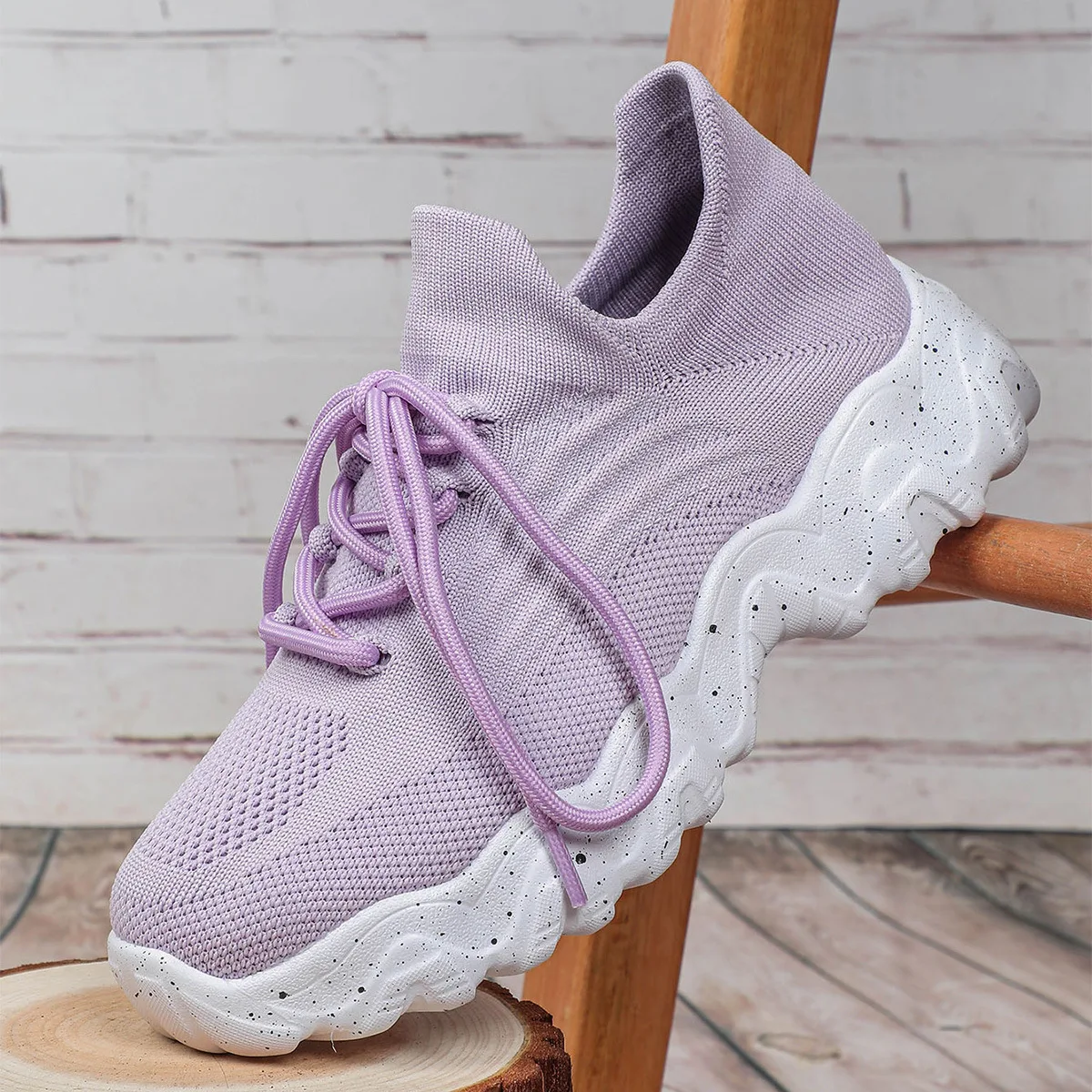 Spring Pink Casual Shoes Breathable Mesh Sports Sneakers  2025 New Fashion Non-slip Sock  Lace Up Ladies Comfort Sneakers