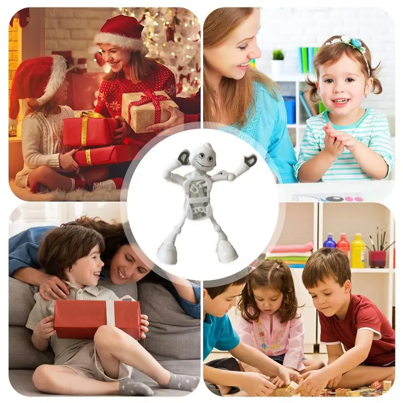 Wind Up Walking Robot Toy Deformable Robot Toy Portable Spring Wind Up Dancing Walking Wriggle Robot Toy For Kids Boys Girls