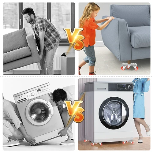 Imagen 2 del producto Elevador de muebles de alta resistencia, deslizadores de transporte, rodillo para muebles, herramientas para mover muebles que ahorran trabajo, 600KG