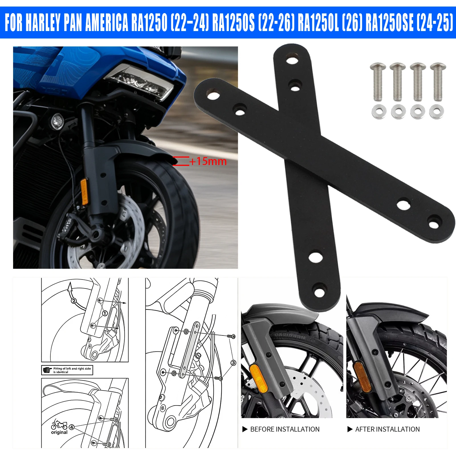 For Pan America 1250 America 1250 Special America 1250 Limited Motorcycle Front Fender Riser Lift Brackets Fender Adapter