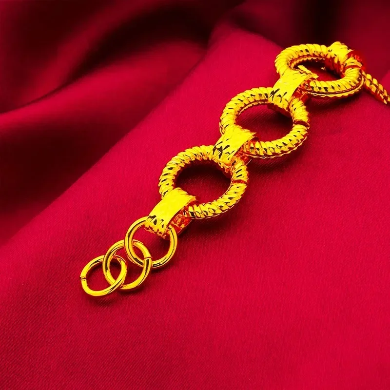 Love Openwork Bracelet For Women, 24K Gold, AU999 | Polished Heart Filigree On Delicate Chain, Ethereal Romance