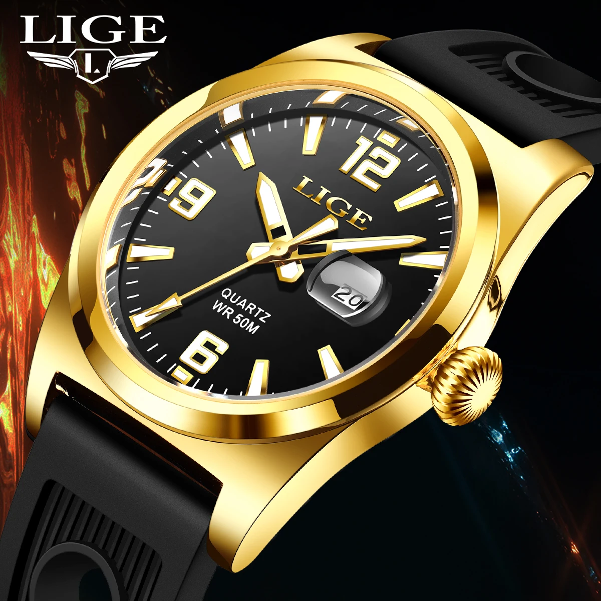 

LIGE Business Watch Men Brand Luxury Military Quartz Watch Men Fashion Waterproof Sport Chronograph Wristwatches Montre Homme