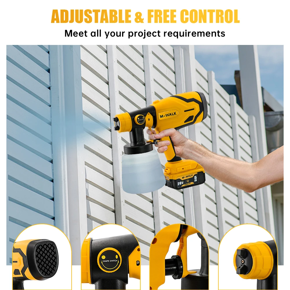 800 مللي بندقية رذاذ كهربائية لاسلكية أثاث السيارات المنزلية الصلب البخاخة الرش المحمولة بندقية رذاذ لبطارية ديوالت 20 فولت ﻿ دبوس