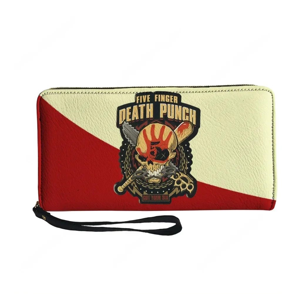 Five Finger Death Punch Band Custom Wallet Purse Sprunki Mens Womens Zipper Long Wallets Double Print  Portable Wallet Gift Bag