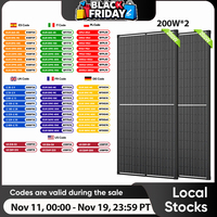 WERCHTAY 200W Solar Panel 12 Volt Monocrystalline Solar Panel 18BB Cells High Efficiency Module RV Marine Boat Caravan Off Grid