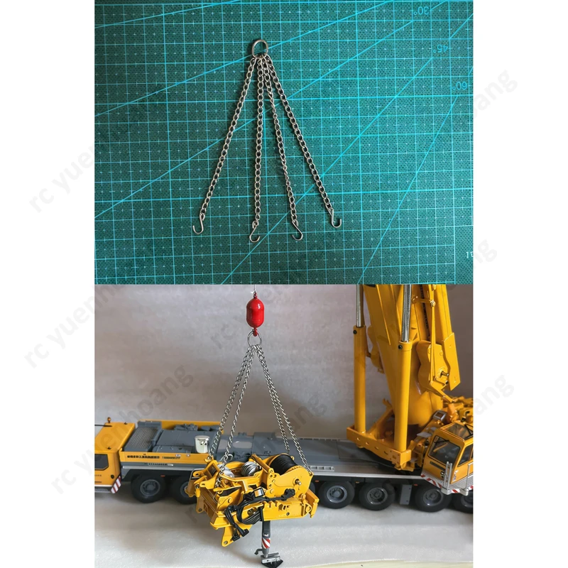 1Set For 1/50 Scale RC Crane Alloy Hoist Chains 11/12cm Lifting Rigging High-precision Static Collectible Model Modified Parts