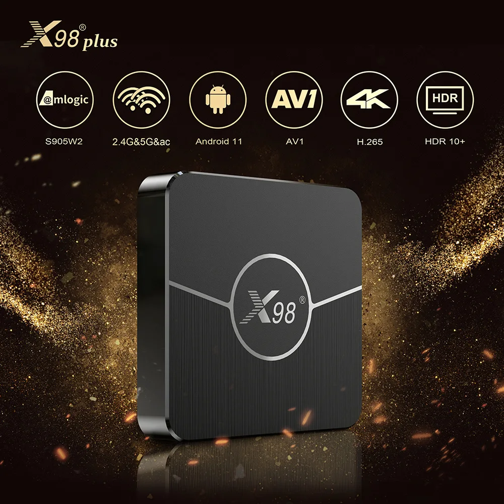 X98 Plus TV Box Android 11 Amlogic S905W2 4G 32G/64G Support H.265 AV1 Dual Wifi HDR 10+ Youtube Media Player 2G 16G Set Top Box