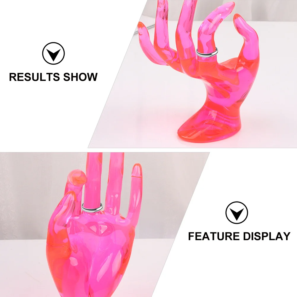 

2Pcs Plastic Ring Display Stand Hand Shape Jewelry Holder Organizer Fashion Display Rack Mannequin Hand Stand