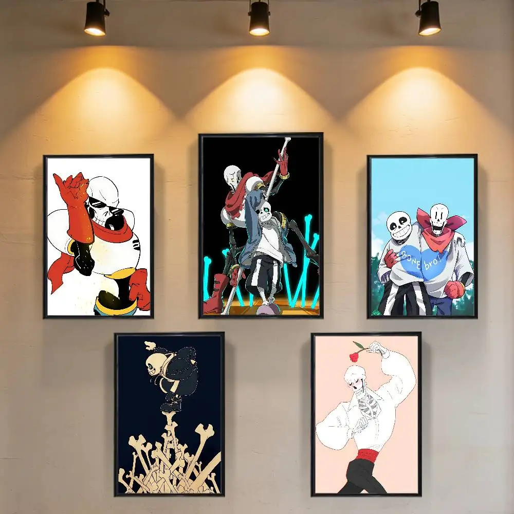 

Bone bro Sans Undertale Papyrus Poster Trendy Wall For Coffee Office Bar Decoration Best Gift Good Sticker Printed On PP Paper