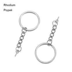 10-20pcs/lot 25 28 30mm Metal Blank Key Chain Ring With Screw Eye Pin for DIY Key Chains Jewelry Making Finding Accessories