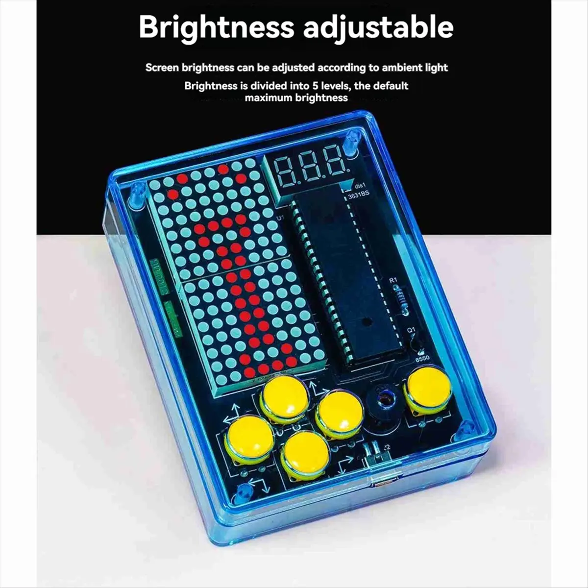 A40I Game Console Production Kit DIY 51 Single-Chip Game Kit Classic Game Soldering Electronic Machine Game Set Clear Shell