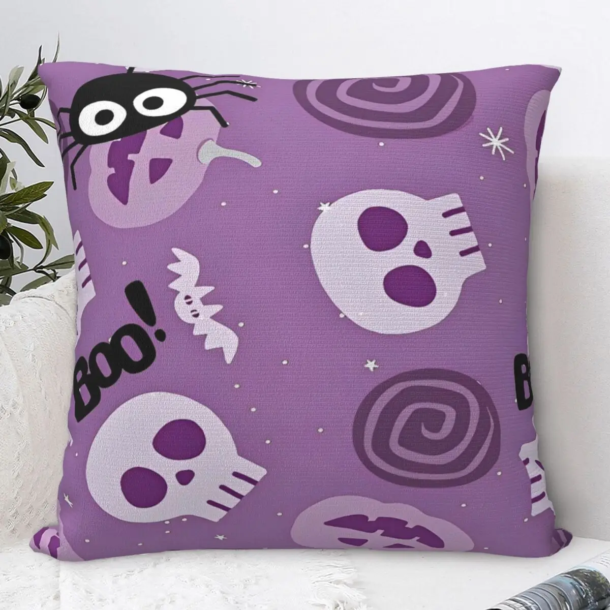 

Pillow Case Halloween Themed Square Pillow Cover Retro Trendy Cushion Cover Pattern Pillowcases For Sofa Car Home Decor