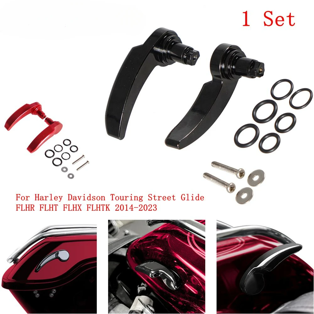 

Aluminum Saddle Bag Lifter Saddlebag Latch Kit For Harley Davidson Touring Street Glide For FLHR FLHT FLHX FLHTK 2014-2023 Black