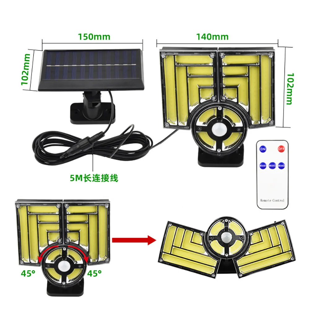 Luces solares impermeables con Sensor de movimiento para exteriores, luces de pared alimentadas por energía Solar para Patio, garaje, Patio trasero, porche, novedad de 2024